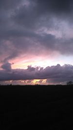 Scenic view of dramatic sky during sunset