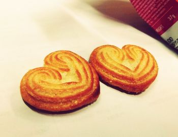 Close-up of cookies on table