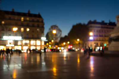 Illuminated city at night