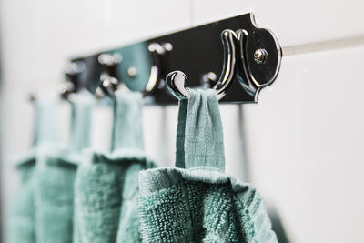 Close-up of clothes hanging outdoors