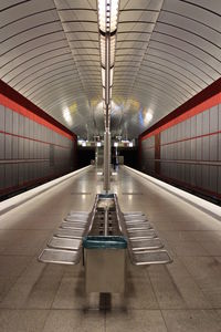 Illuminated corridor in modern building