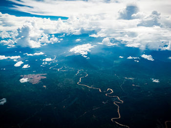 Aerial view of winding road