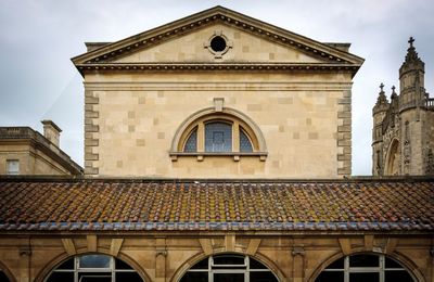 Low angle view of historic building against sky