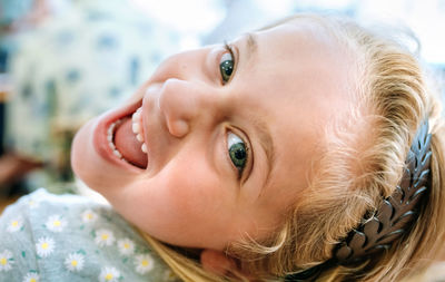 Close-up portrait of cute girl
