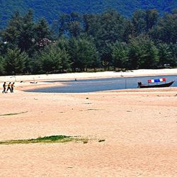 Tourists on beach