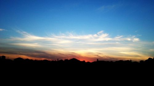 Scenic view of landscape against sky at sunset