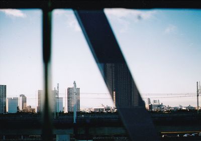 Low angle view of cityscape against sky