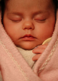 Close-up portrait of cute baby boy