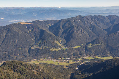 Panoramic view of landscape and mountains against sky