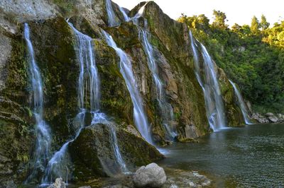 Scenic view of waterfall