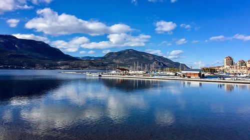 Reflection of clouds in mountains