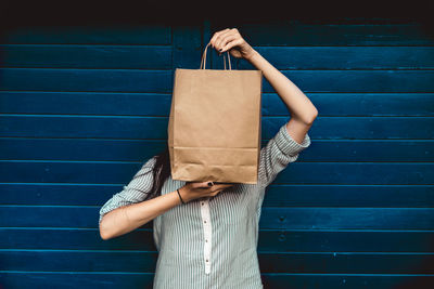 Woman holding a shopping bag