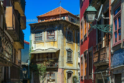 Low angle view of residential buildings in city