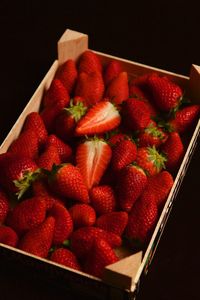 Close-up of strawberries in box