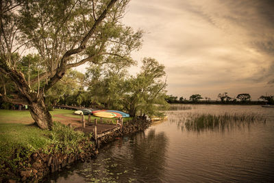 Scenic view of river against sky