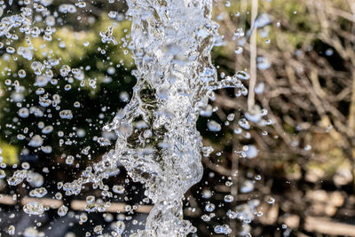 Close-up of water splashing in fountain