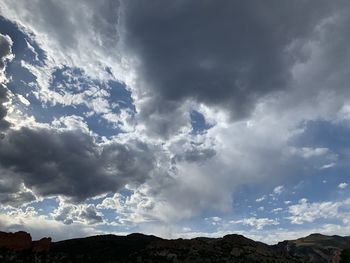 Low angle view of mountain against sky