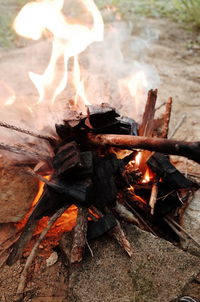 Close-up of bonfire
