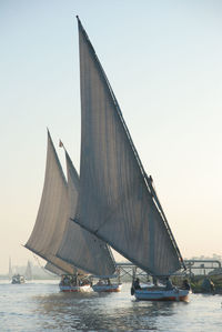 Boat sailing in sea