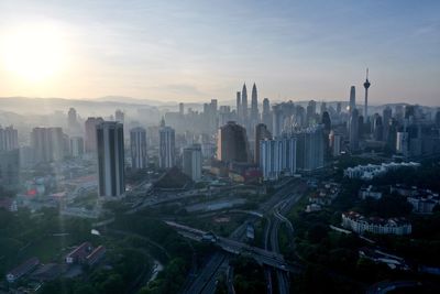 Aerial view of buildings in city