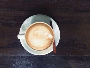 Directly above shot of coffee cup