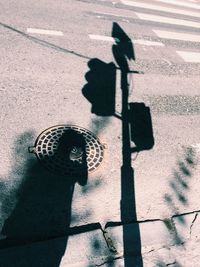 Shadow of man on wall
