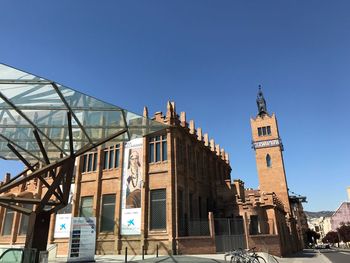 Low angle view of building against clear sky