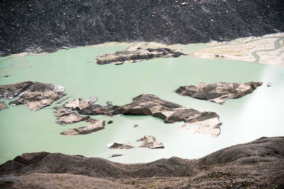 High angle view of pasterze glacier