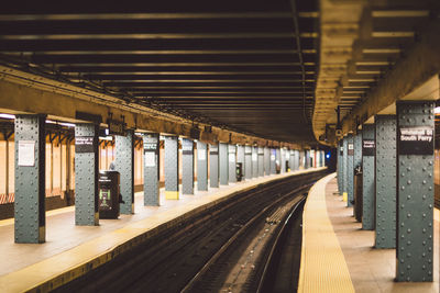 View of empty railroad station