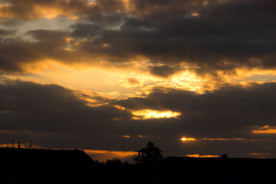 Scenic view of dramatic sky during sunset