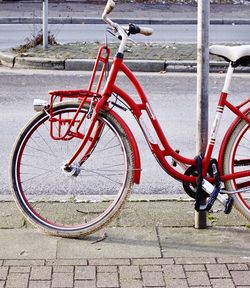 Bicycle parked on footpath