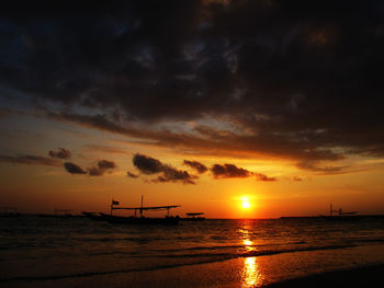Magnificient sunset over jimbaran beach bali indonesia