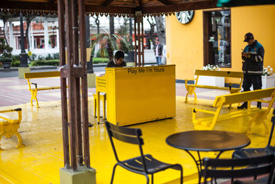 People sitting in restaurant