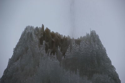 Low angle view of mountain against clear sky