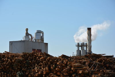 Factory with chimneys and smoke