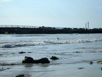 View of sea against clear sky