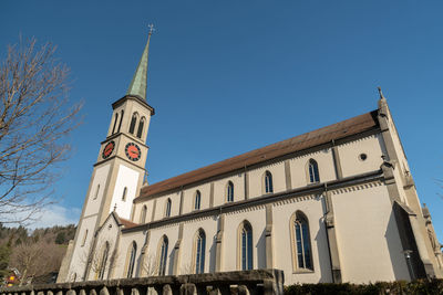 Unteraegeri, switzerland, february 20, 2023 beautiful and historic catholic church in the city 