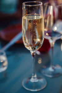 Close-up of wine glass on table