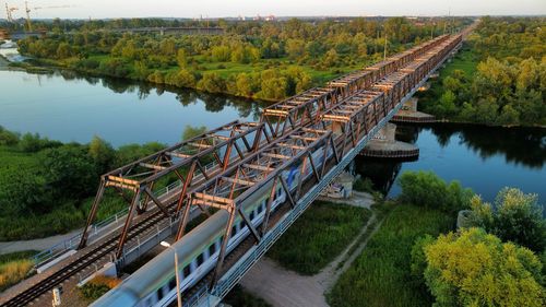 High angle view of bridge over river