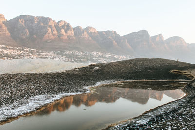 Scenic view of mountains against clear sky