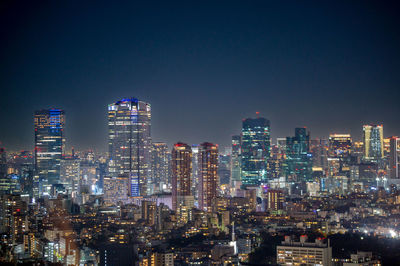 Urban view of tokyo at night as seen from a high-rise building in ebisu, shibuya-ku, tokyo.