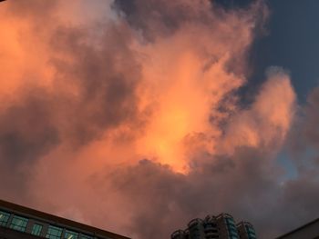 Low angle view of orange clouds in sky