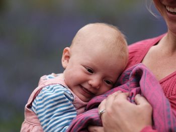 Close-up of mother with baby