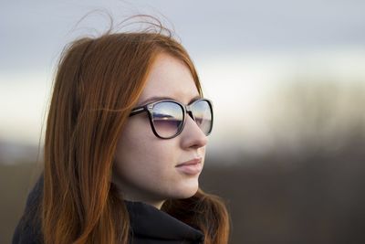 Close-up portrait of young woman