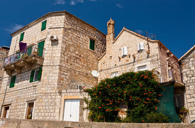 Traditional stone houses in komiza, island vis, croatia.