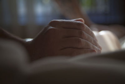 Close-up of man hand