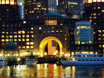 Illuminated city at night