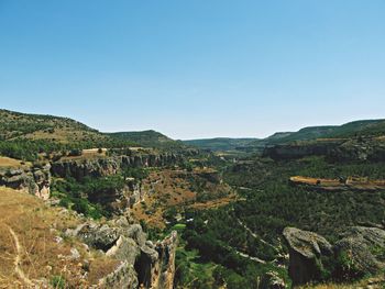 View of landscape against clear sky