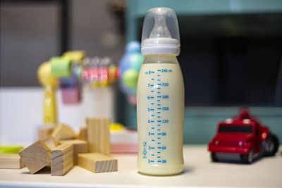 Close-up of toys on table