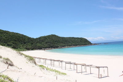 Scenic view of beach against sky